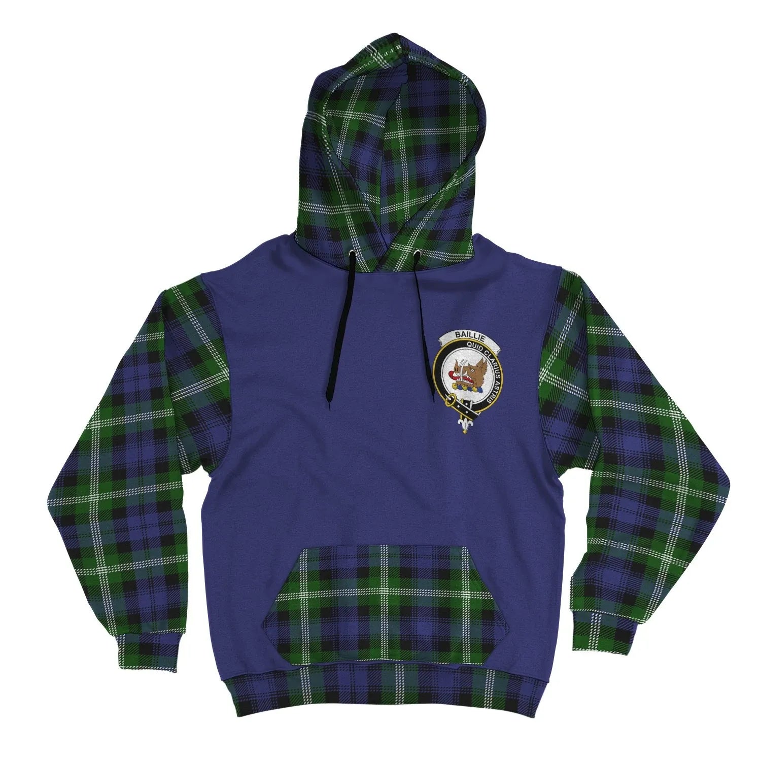 Printivon Baillie Clans Tartan All Over Hoodie Sleeve Color