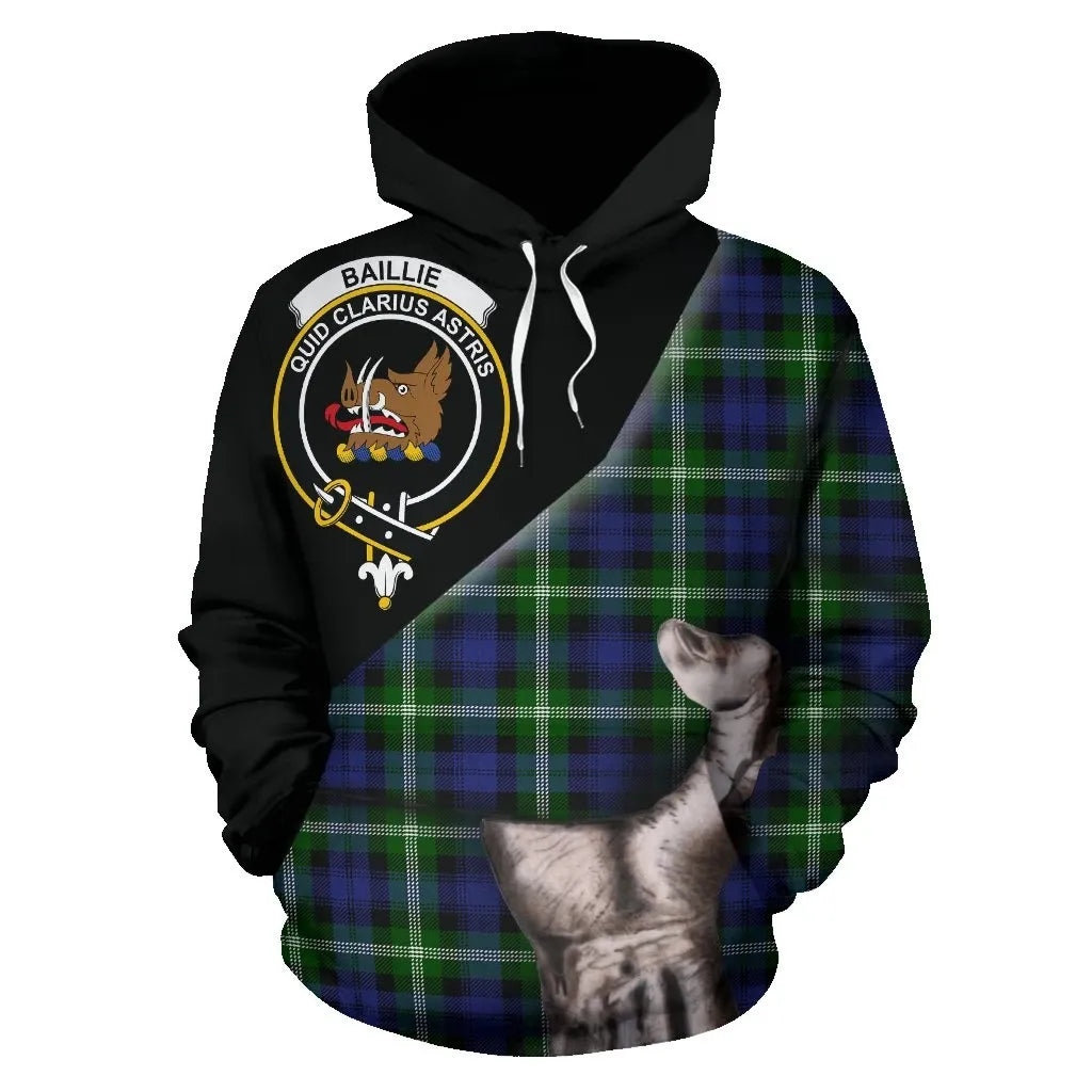 Printivon Baillie Modern Tartan Clan Crest Hoodie Patronage