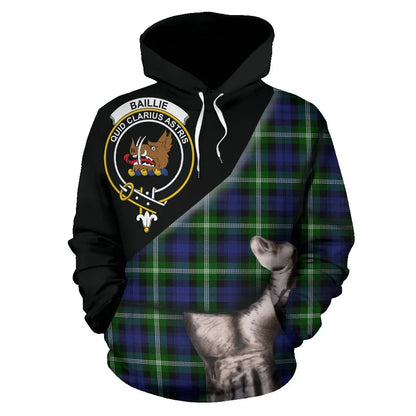 Printivon Baillie Modern Tartan Clan Crest Hoodie Patronage