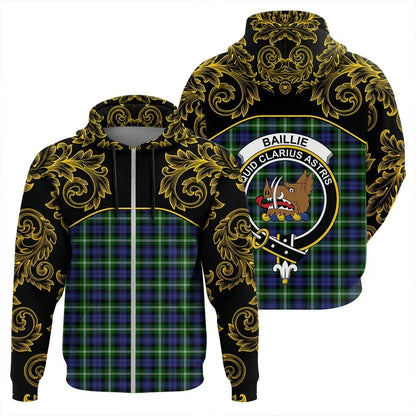 Printivon Baillie Modern Tartan Clan Crest Zip Hoodie Empire I