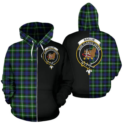 Printivon Baillie Modern Tartan Hoodie Half Of Me