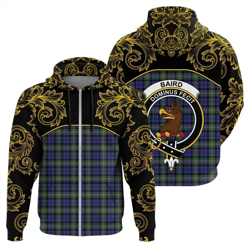 Printivon Baird Modern Tartan Clan Crest Zip Hoodie Empire I