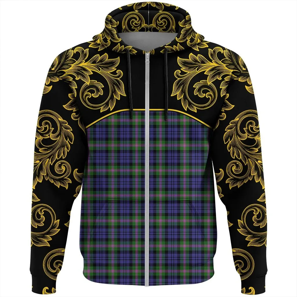 Printivon Baird Modern Tartan Clan Crest Zip Hoodie Empire I