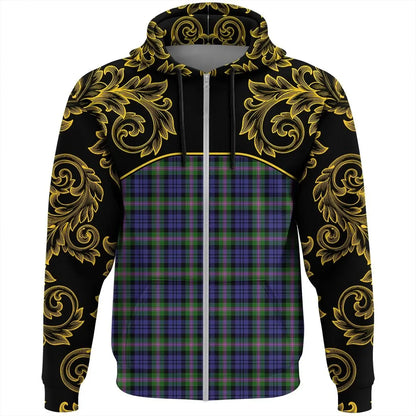Printivon Baird Modern Tartan Clan Crest Zip Hoodie Empire I