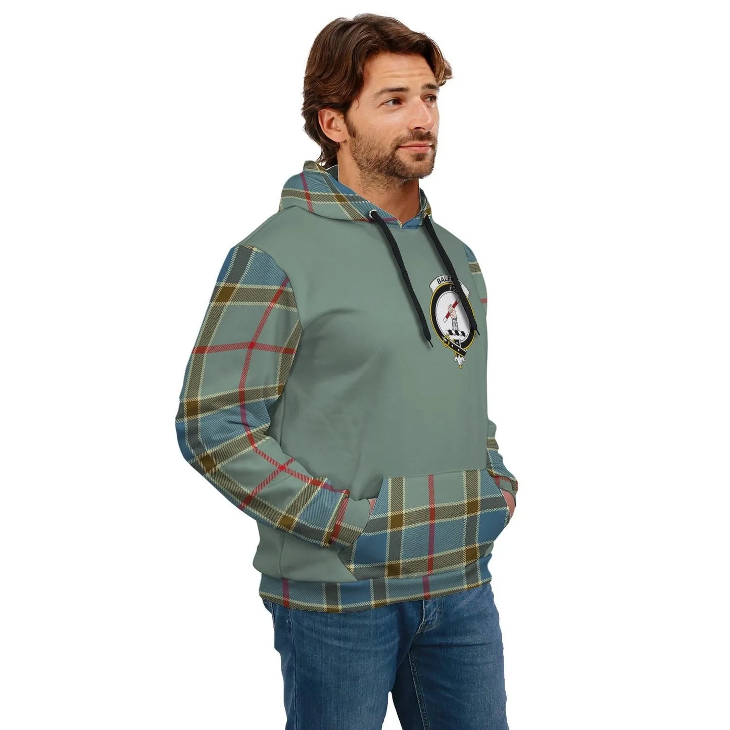 Printivon Balfour Clans Tartan All Over Hoodie Sleeve Color