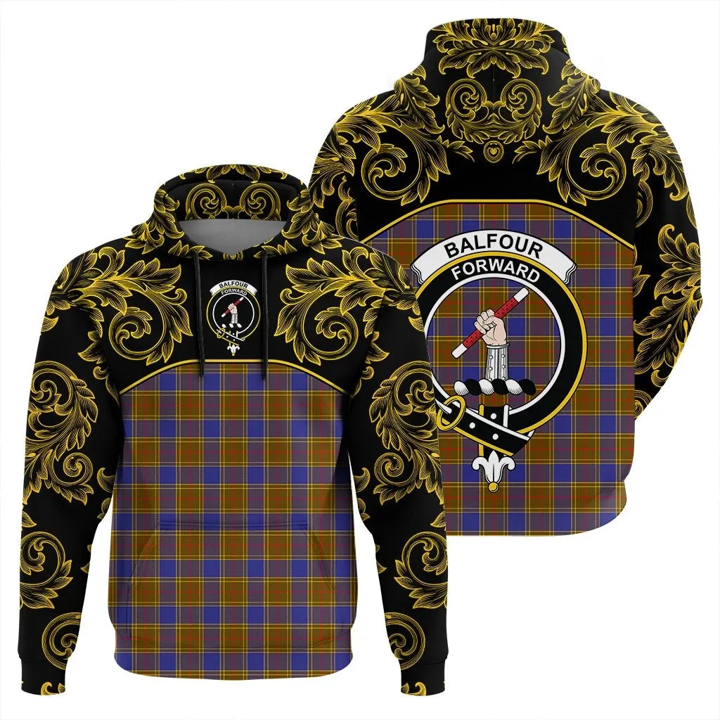 Printivon Balfour Modern Tartan Clan Crest Hoodie Empire I
