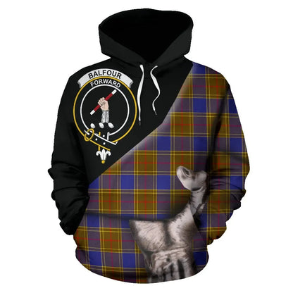 Printivon Balfour Modern Tartan Clan Crest Hoodie Patronage