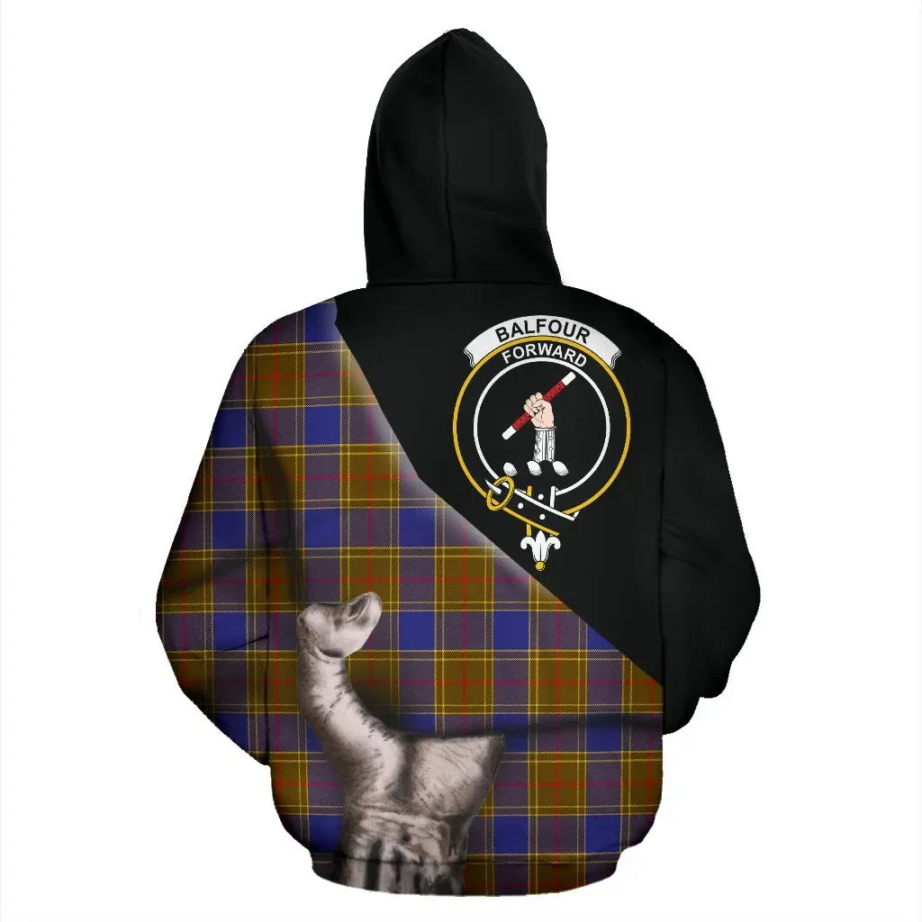 Printivon Balfour Modern Tartan Clan Crest Hoodie Patronage
