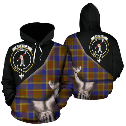 Printivon Balfour Modern Tartan Clan Crest Hoodie Patronage