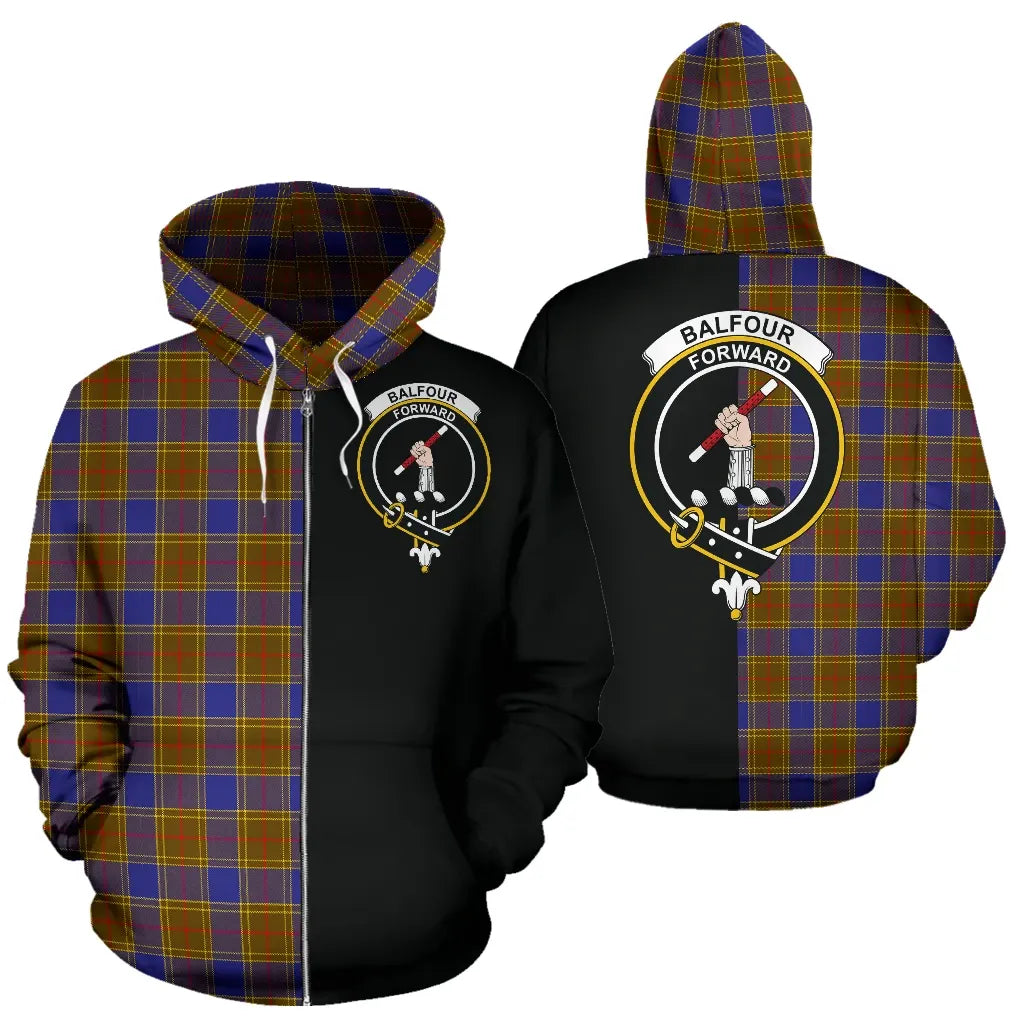 Printivon Balfour Modern Tartan Hoodie Half Of Me