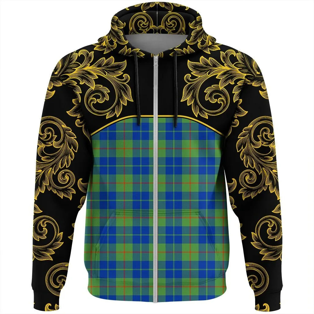 Printivon Barclay Hunting Ancient Tartan Clan Crest Zip Hoodie Empire I