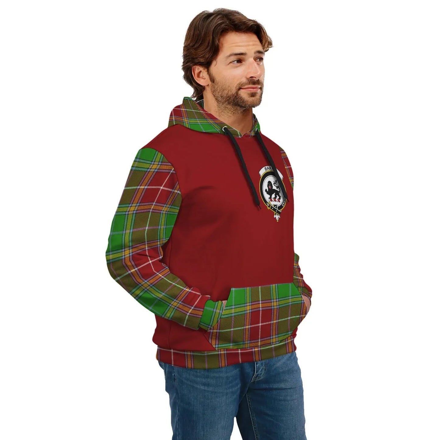 Printivon Baxter Clans Tartan All Over Hoodie Sleeve Color
