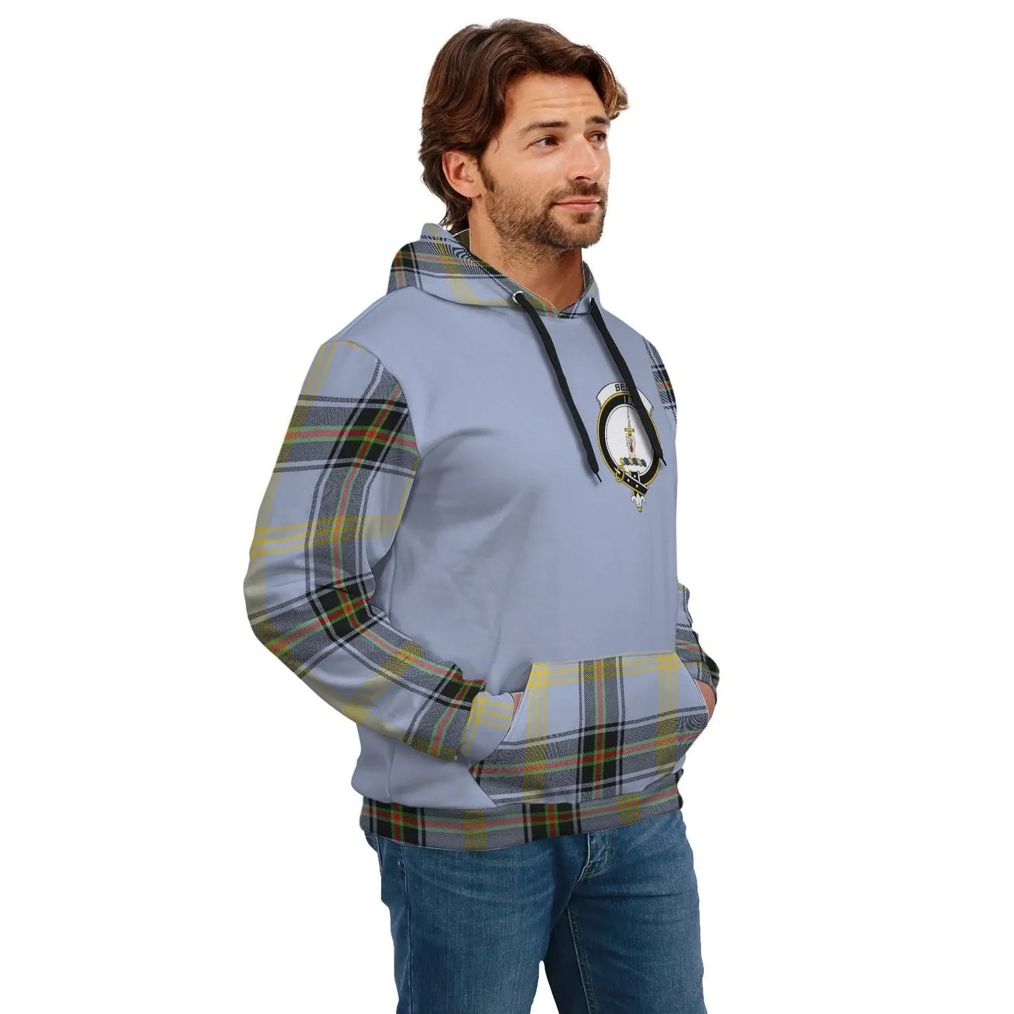 Printivon Bell Clans Tartan All Over Hoodie Sleeve Color
