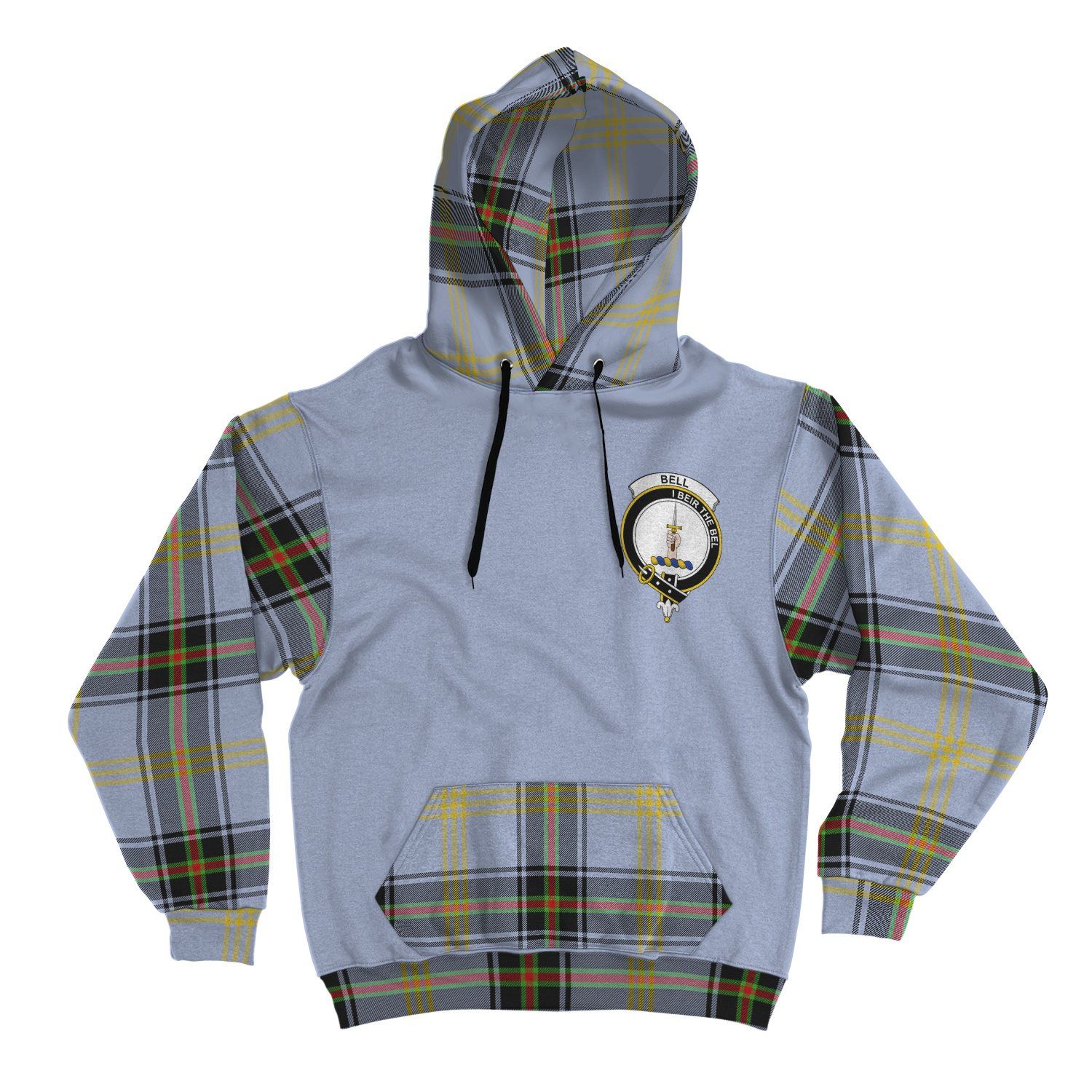 Printivon Bell Clans Tartan All Over Hoodie Sleeve Color