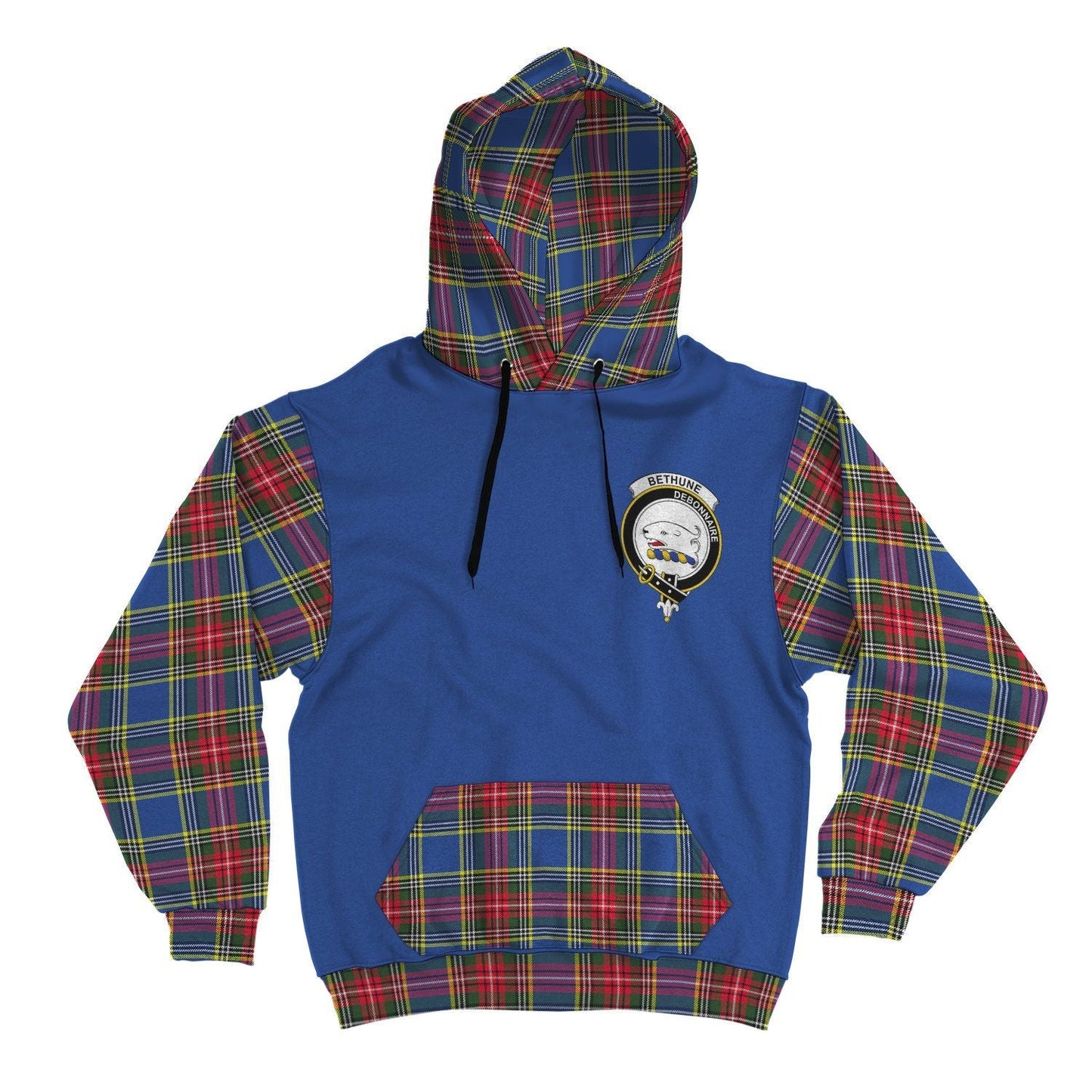 Printivon Bethune Clans Tartan All Over Hoodie Sleeve Color