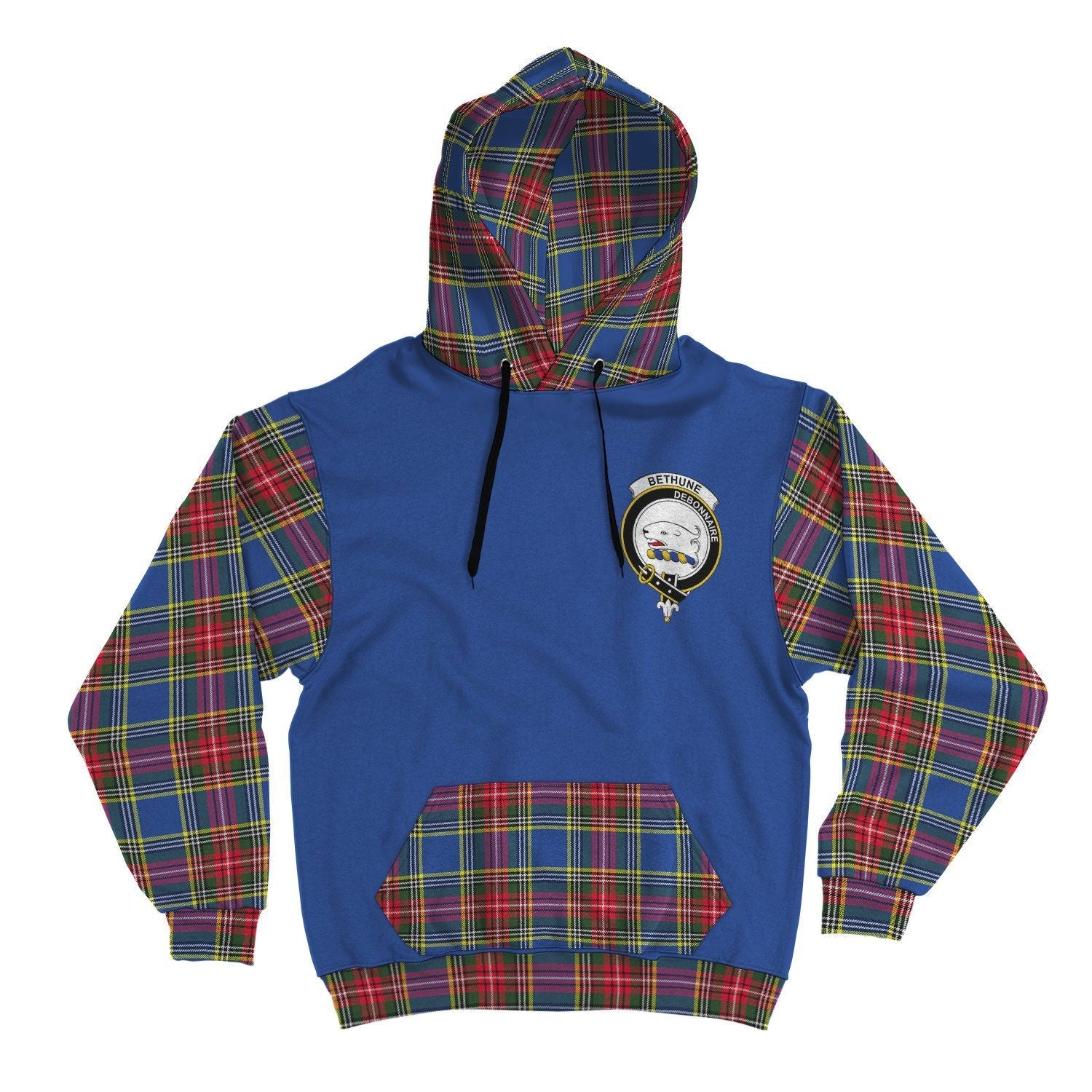 Printivon Bethune Clans Tartan All Over Hoodie Sleeve Color
