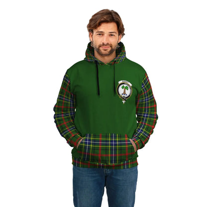 Printivon Bisset Clans Tartan All Over Hoodie Sleeve Color