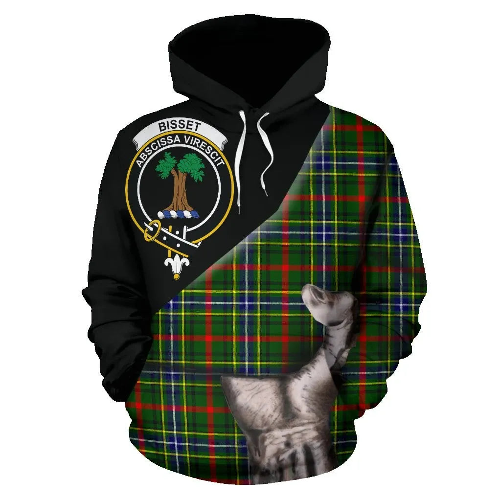 Printivon Bisset Tartan Clan Crest Hoodie Patronage