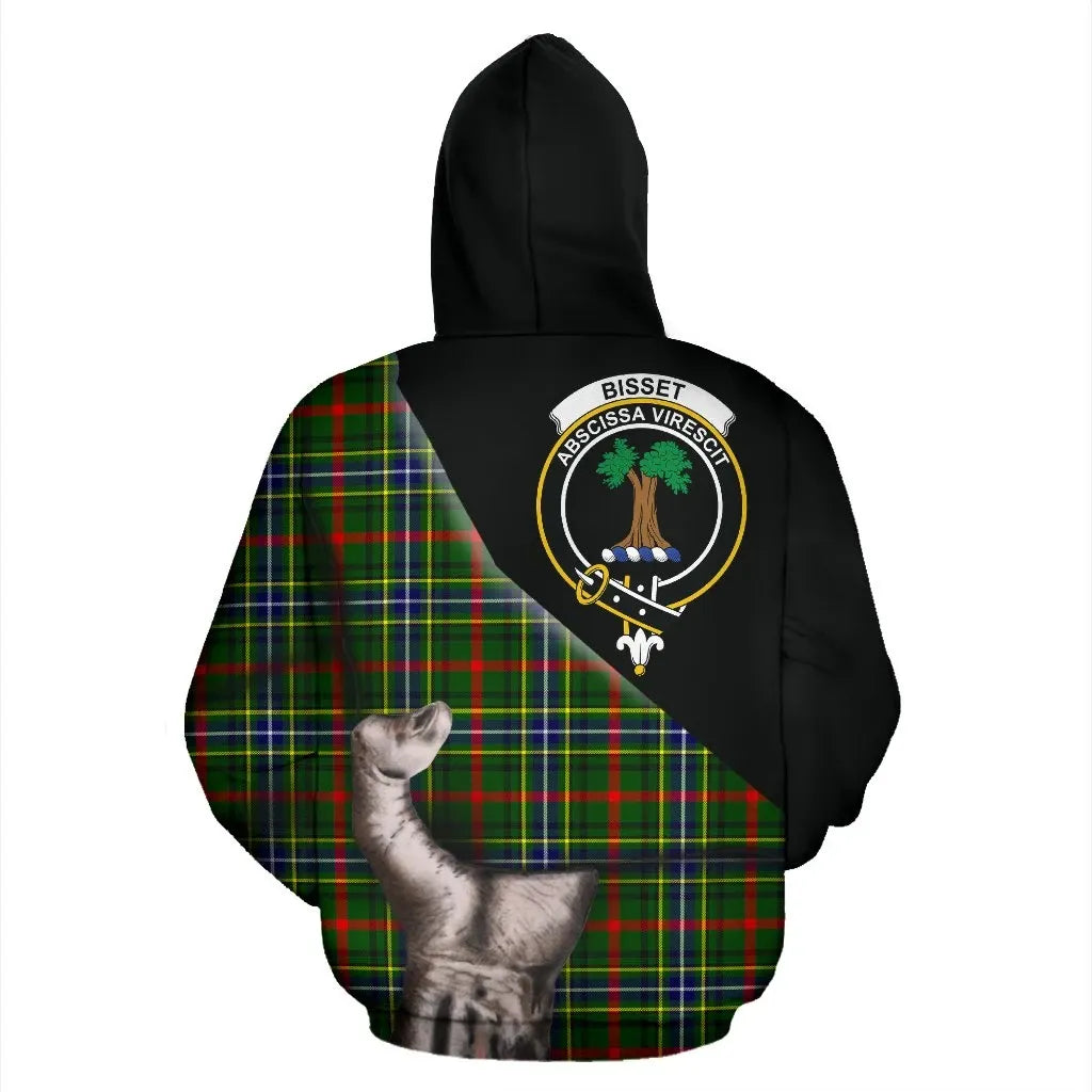 Printivon Bisset Tartan Clan Crest Hoodie Patronage