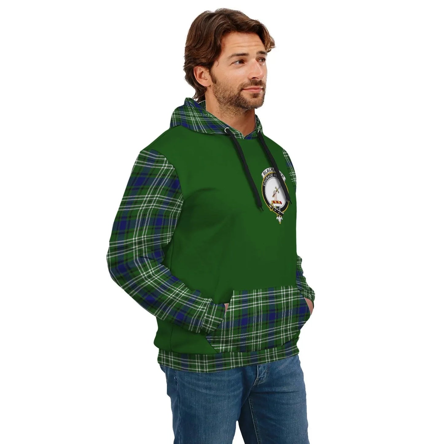 Printivon Blackadder Clans Tartan All Over Hoodie Sleeve Color