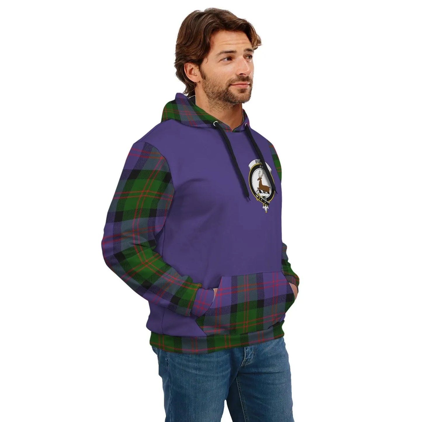 Printivon Blair Clans Tartan All Over Hoodie Sleeve Color
