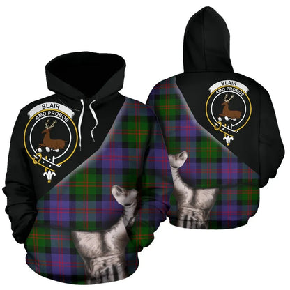Printivon Blair Modern Tartan Clan Crest Hoodie Patronage