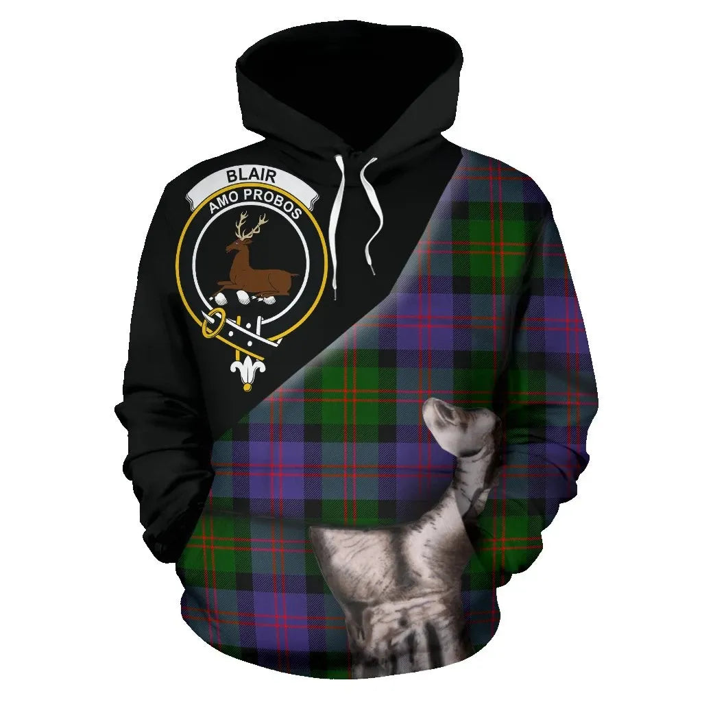 Printivon Blair Modern Tartan Clan Crest Hoodie Patronage