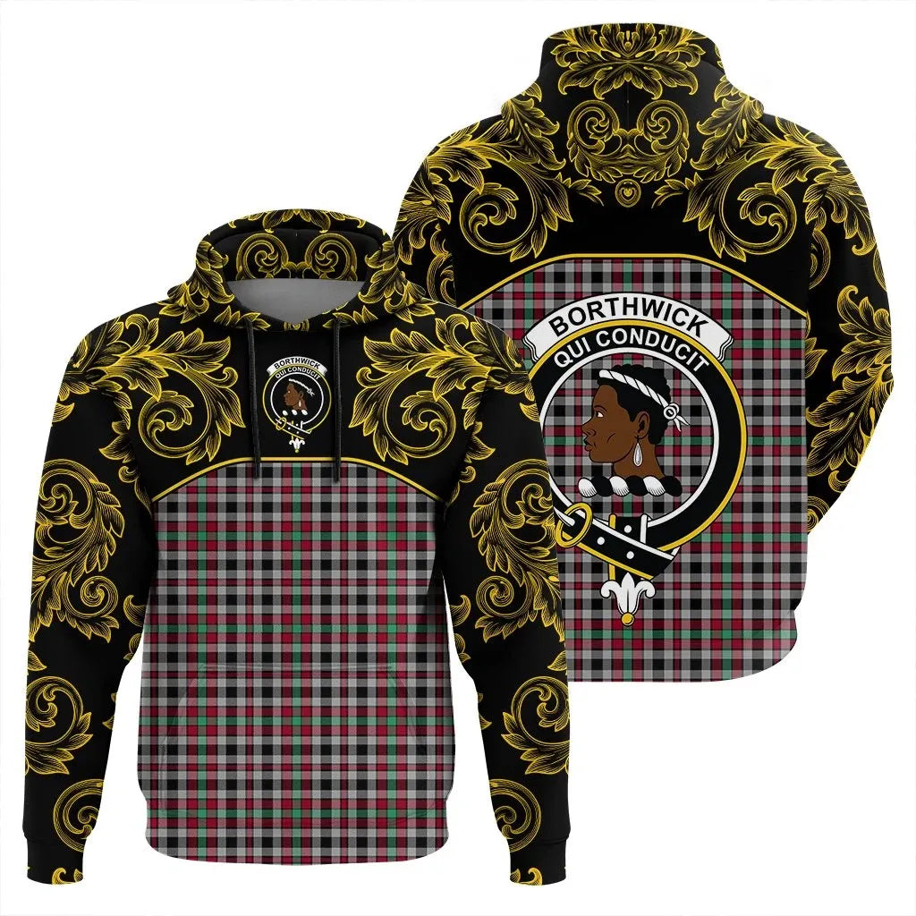 Printivon Borthwick Ancient Tartan Clan Crest Hoodie Empire I
