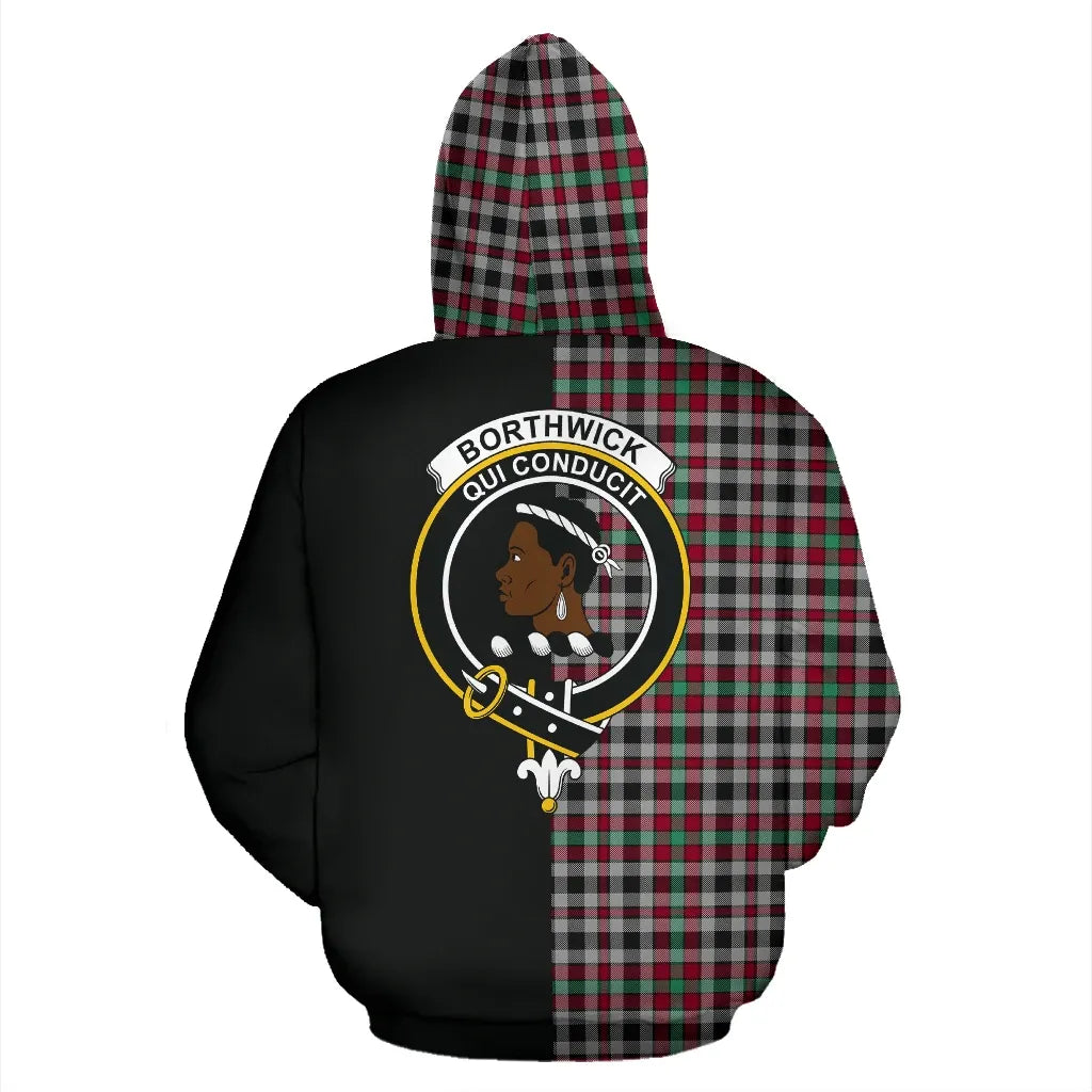 Printivon Borthwick Ancient Tartan Hoodie Half Of Me