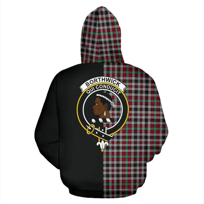 Printivon Borthwick Ancient Tartan Hoodie Half Of Me
