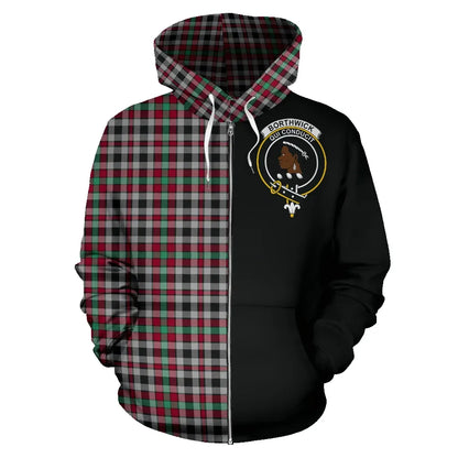 Printivon Borthwick Ancient Tartan Hoodie Half Of Me
