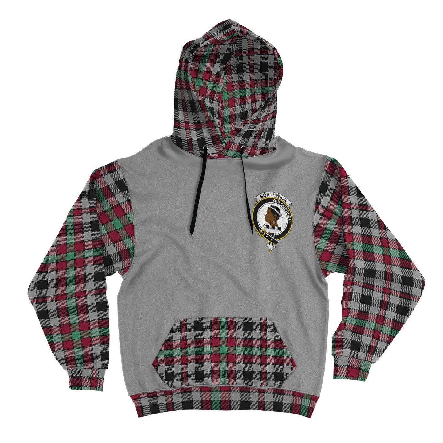 Printivon Borthwick Clans Tartan All Over Hoodie Sleeve Color
