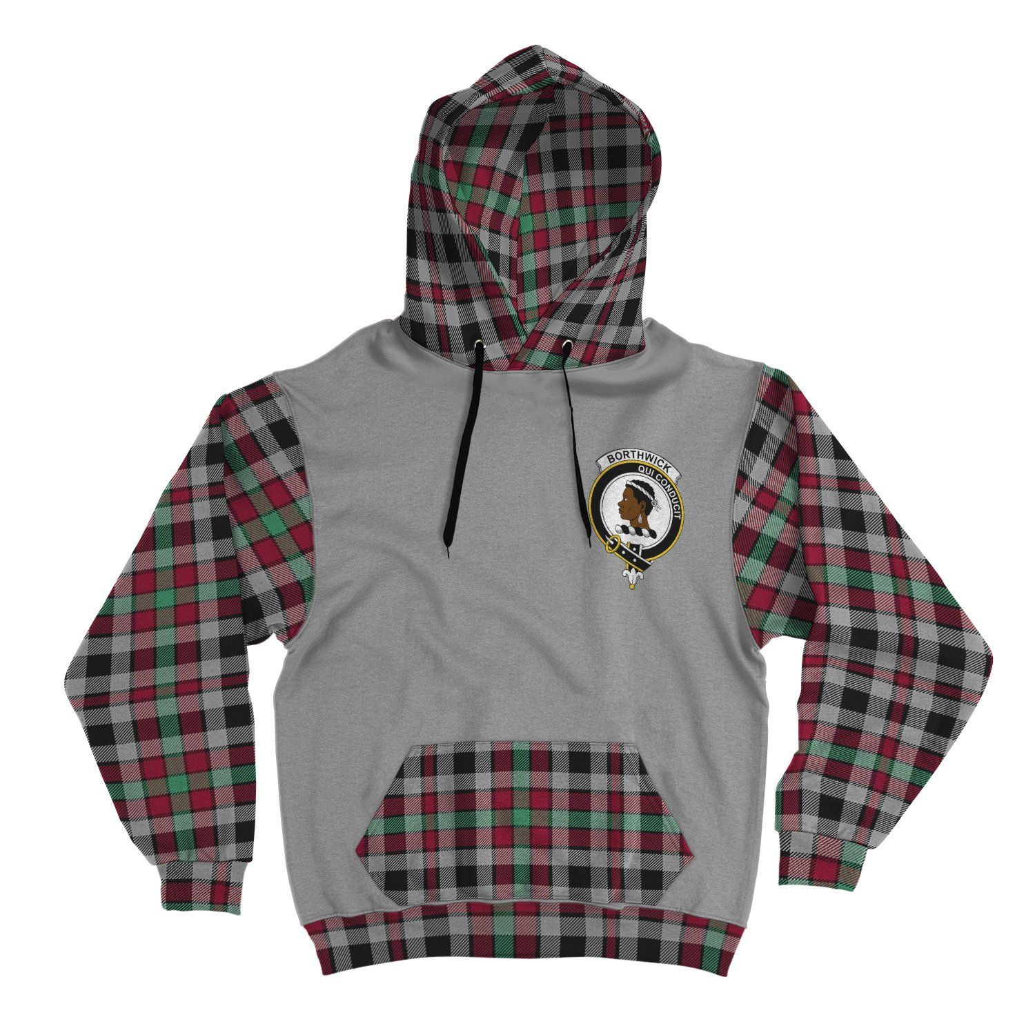 Printivon Borthwick Clans Tartan All Over Hoodie Sleeve Color