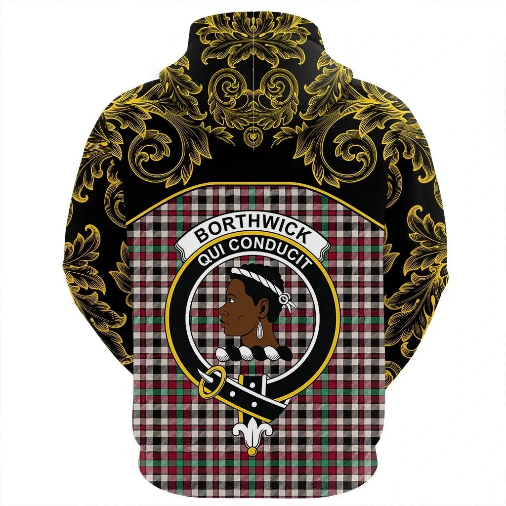 Printivon Borthwick Dress Ancient Tartan Clan Crest Hoodie Empire I