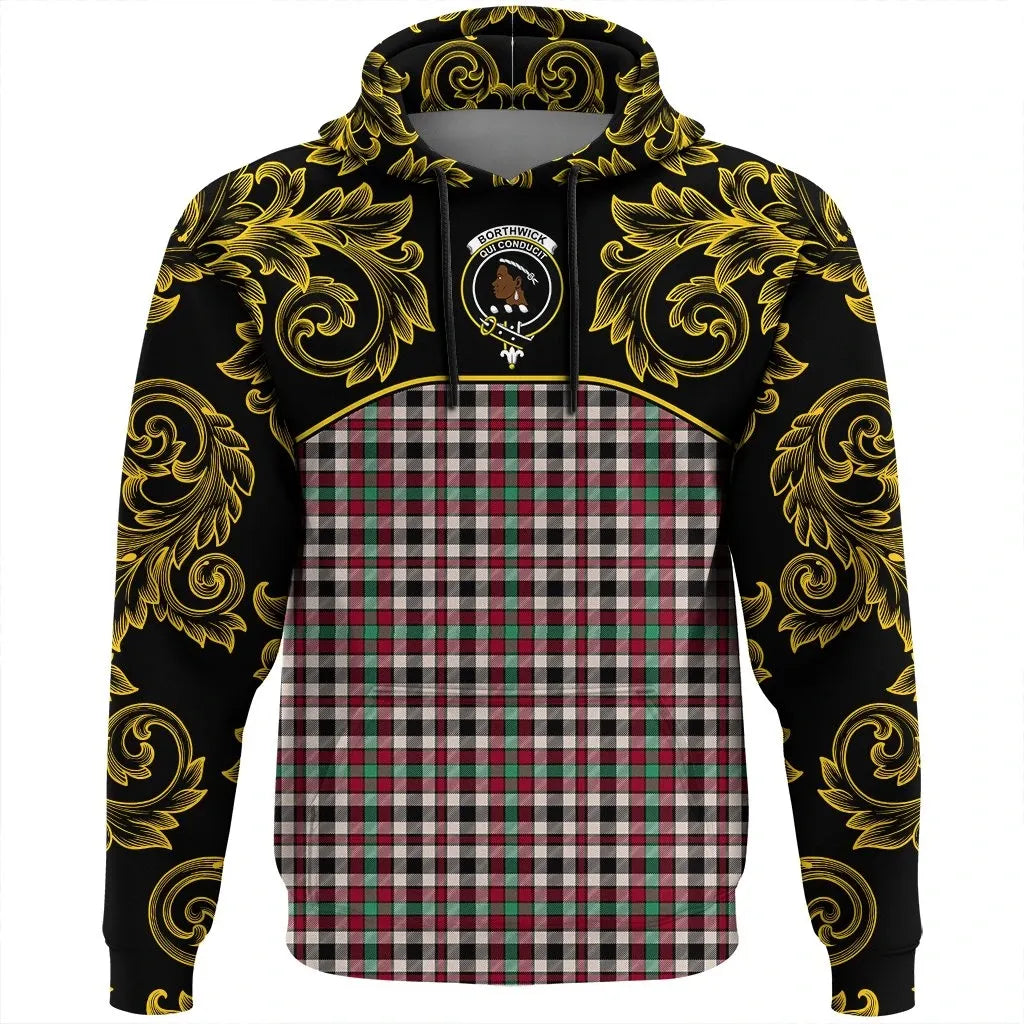 Printivon Borthwick Dress Ancient Tartan Clan Crest Hoodie Empire I