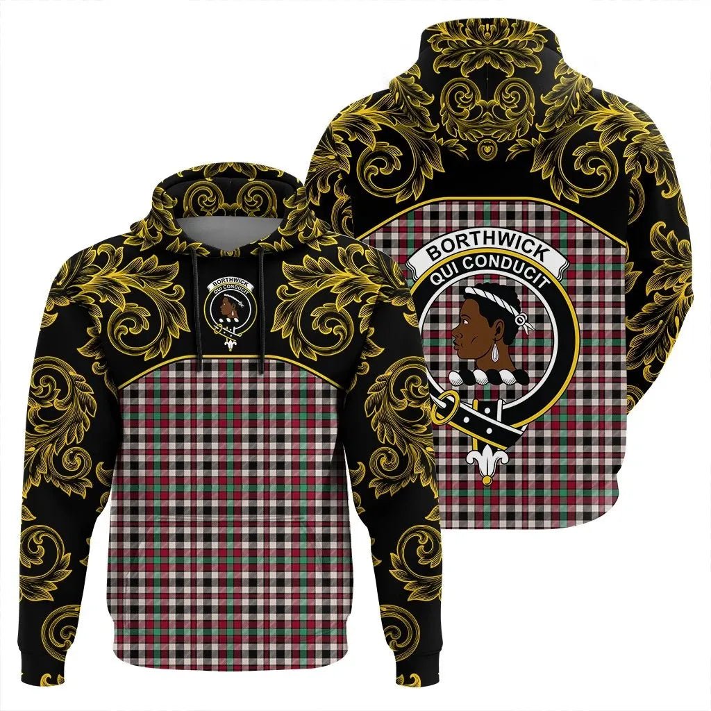 Printivon Borthwick Dress Ancient Tartan Clan Crest Hoodie Empire I