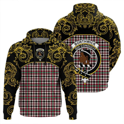 Printivon Borthwick Dress Ancient Tartan Clan Crest Hoodie Empire I