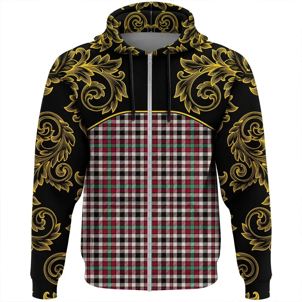 Printivon Borthwick Dress Ancient Tartan Clan Crest Zip Hoodie Empire I
