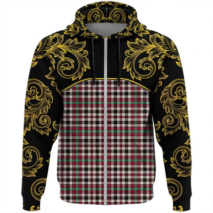 Printivon Borthwick Dress Ancient Tartan Clan Crest Zip Hoodie Empire I
