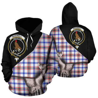 Printivon Boswell Modern Tartan Clan Crest Hoodie Patronage
