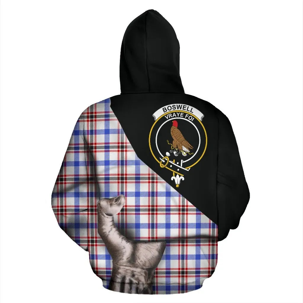 Printivon Boswell Modern Tartan Clan Crest Hoodie Patronage