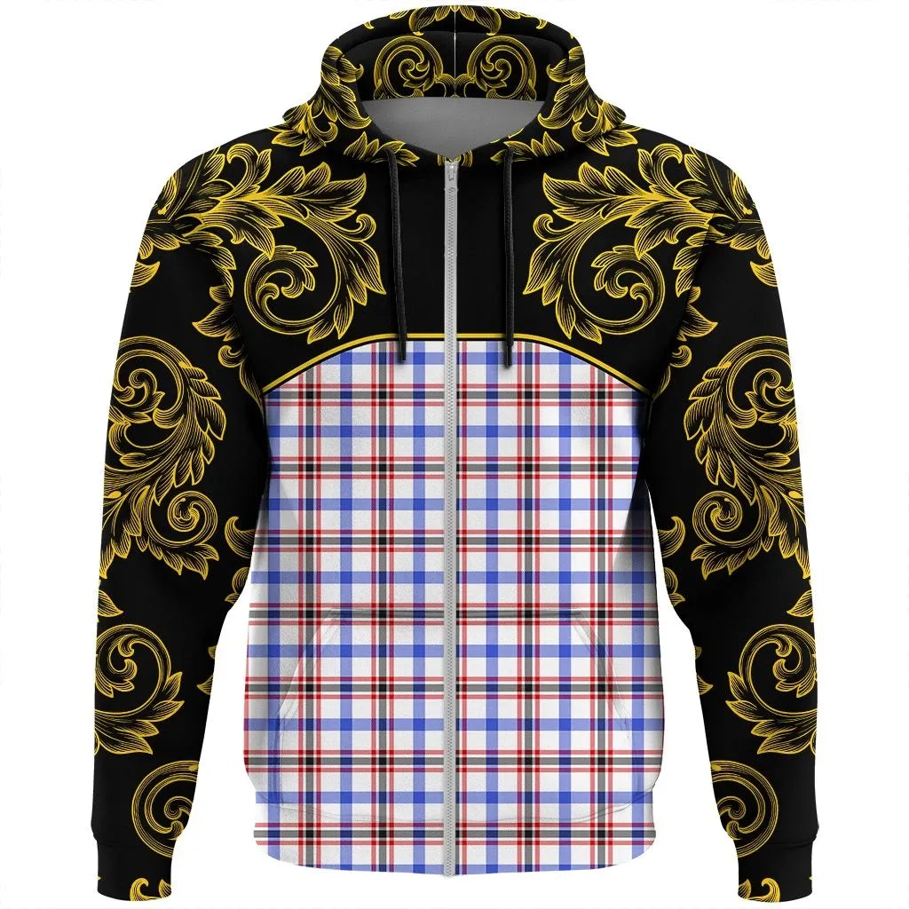Printivon Boswell Modern Tartan Clan Crest Zip Hoodie Empire I