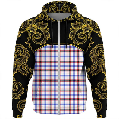 Printivon Boswell Modern Tartan Clan Crest Zip Hoodie Empire I