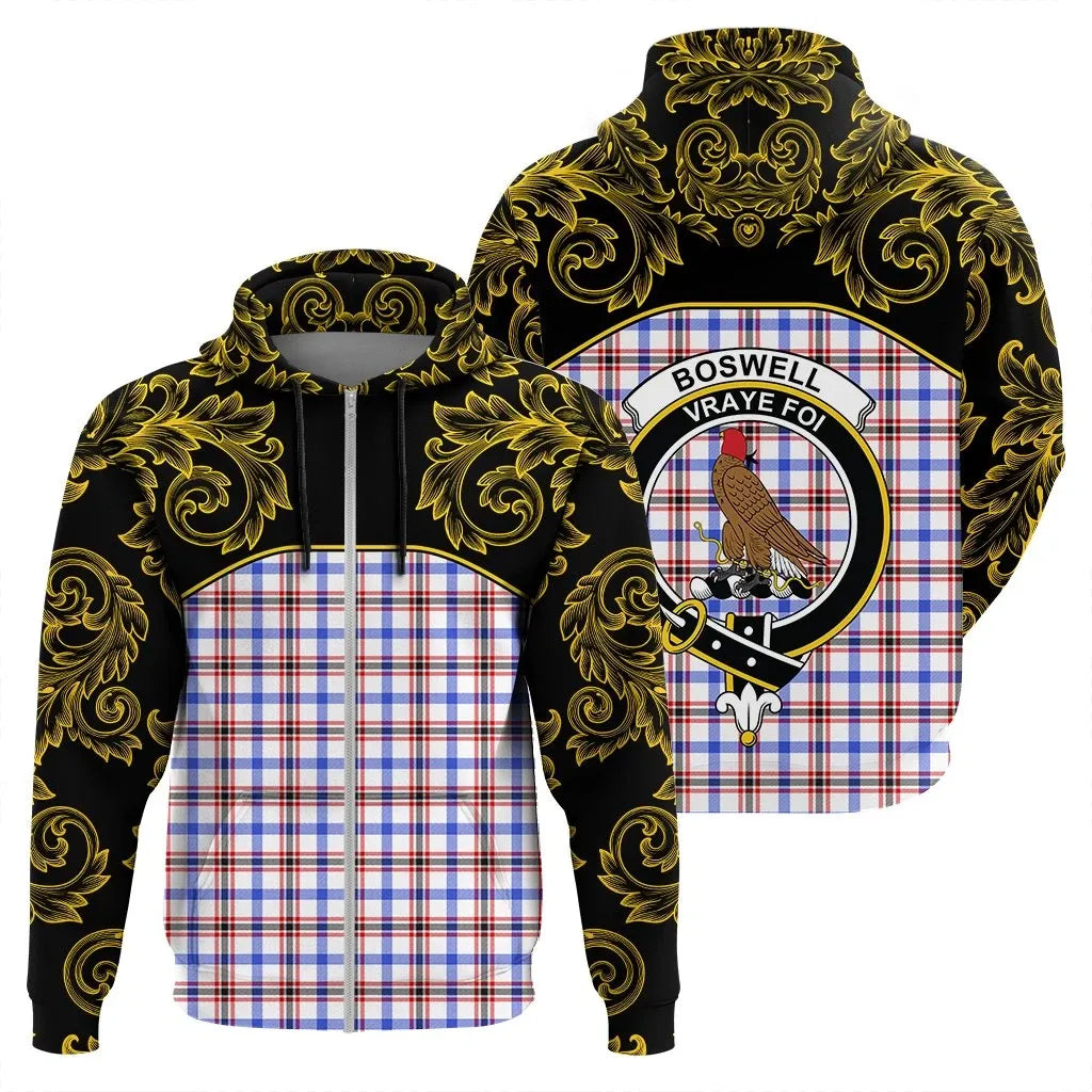 Printivon Boswell Modern Tartan Clan Crest Zip Hoodie Empire I