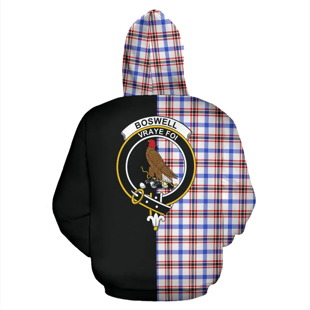 Printivon Boswell Modern Tartan Hoodie Half Of Me