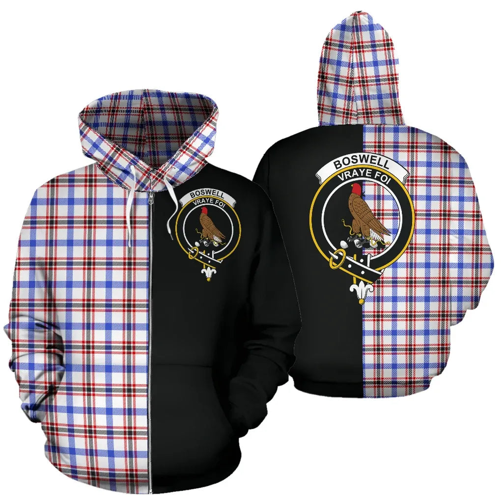 Printivon Boswell Modern Tartan Hoodie Half Of Me