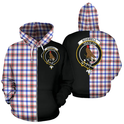 Printivon Boswell Modern Tartan Hoodie Half Of Me