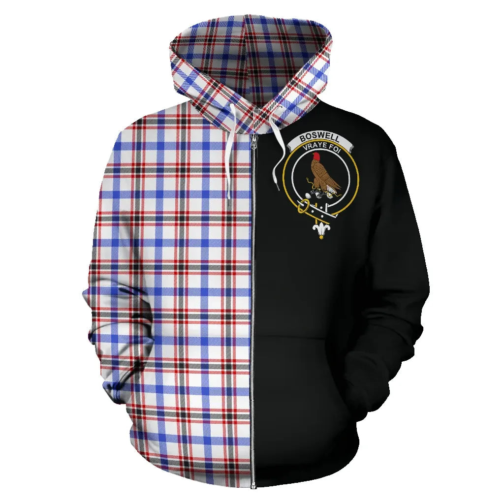 Printivon Boswell Modern Tartan Hoodie Half Of Me
