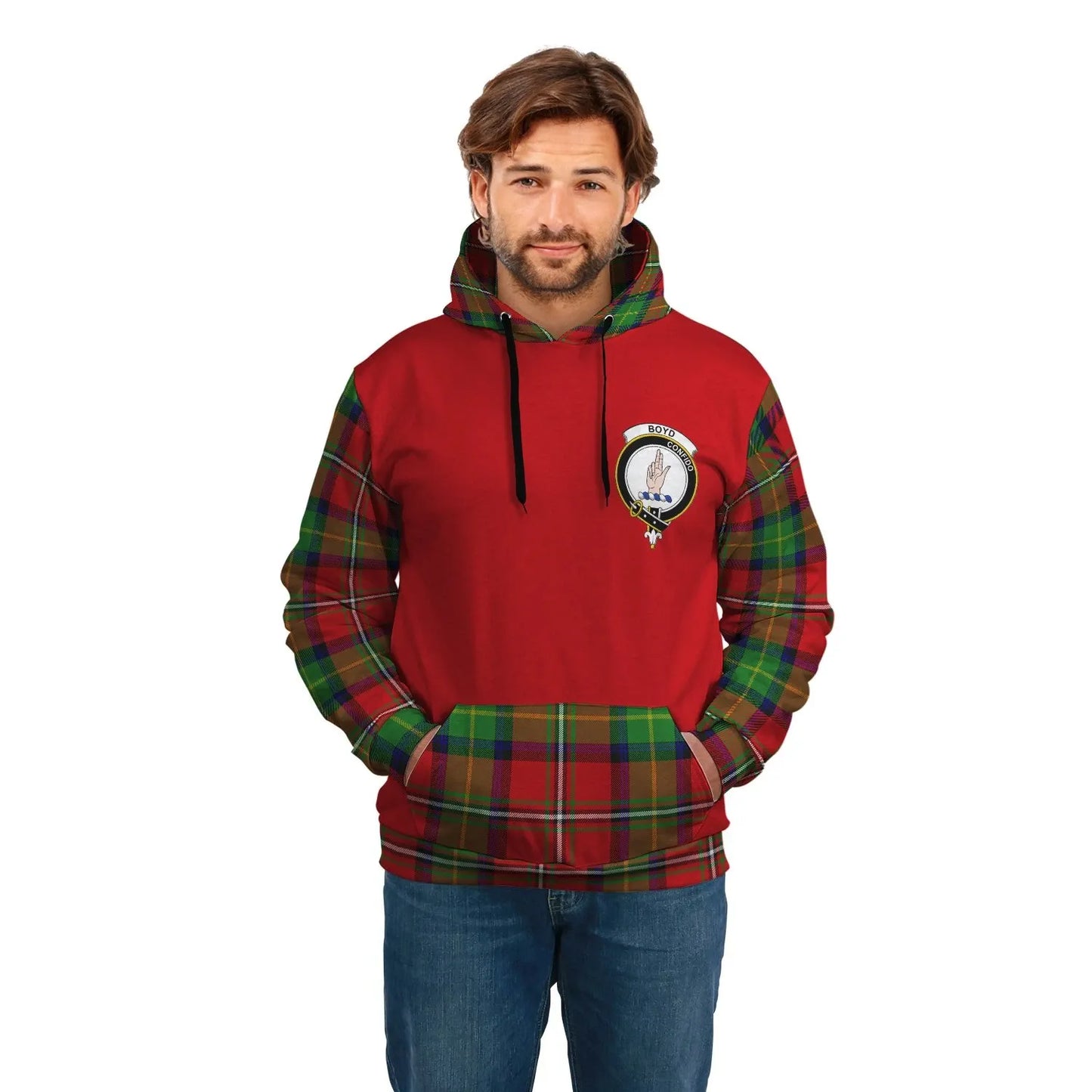 Printivon Boyd Clans Tartan All Over Hoodie Sleeve Color