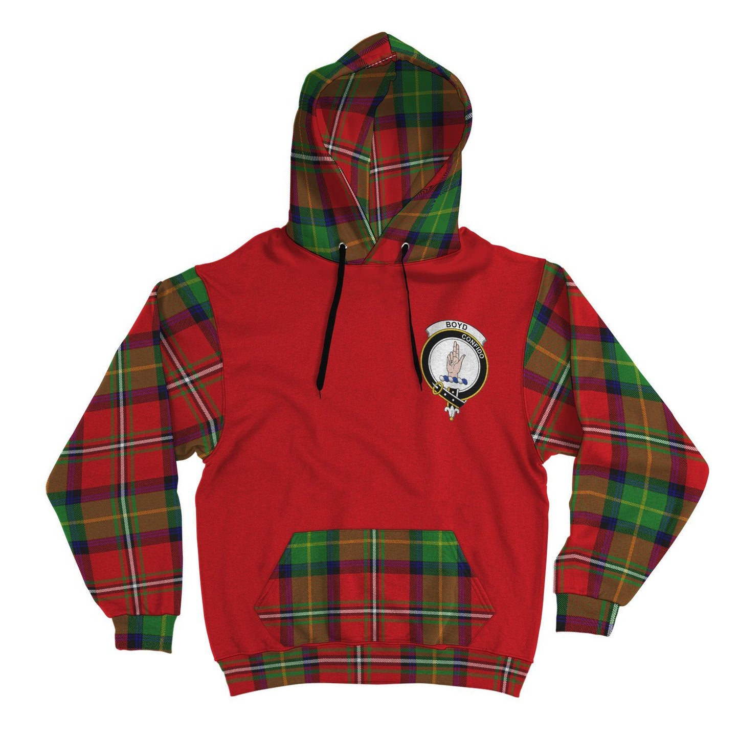 Printivon Boyd Clans Tartan All Over Hoodie Sleeve Color